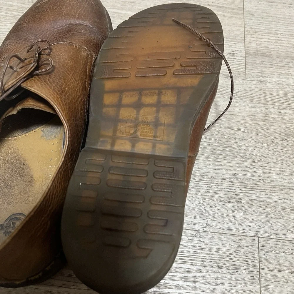 Dr Martens Shoes Mens 14 M Brown Bexley‎ Pebbled Leather 90s Y2K Punk Oi!